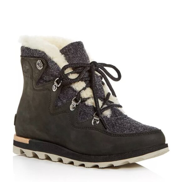 Sorel Women's Sneakchic Alpine Holiday Shearling Waterproof Boots, sz 8 - Picture 1 of 12